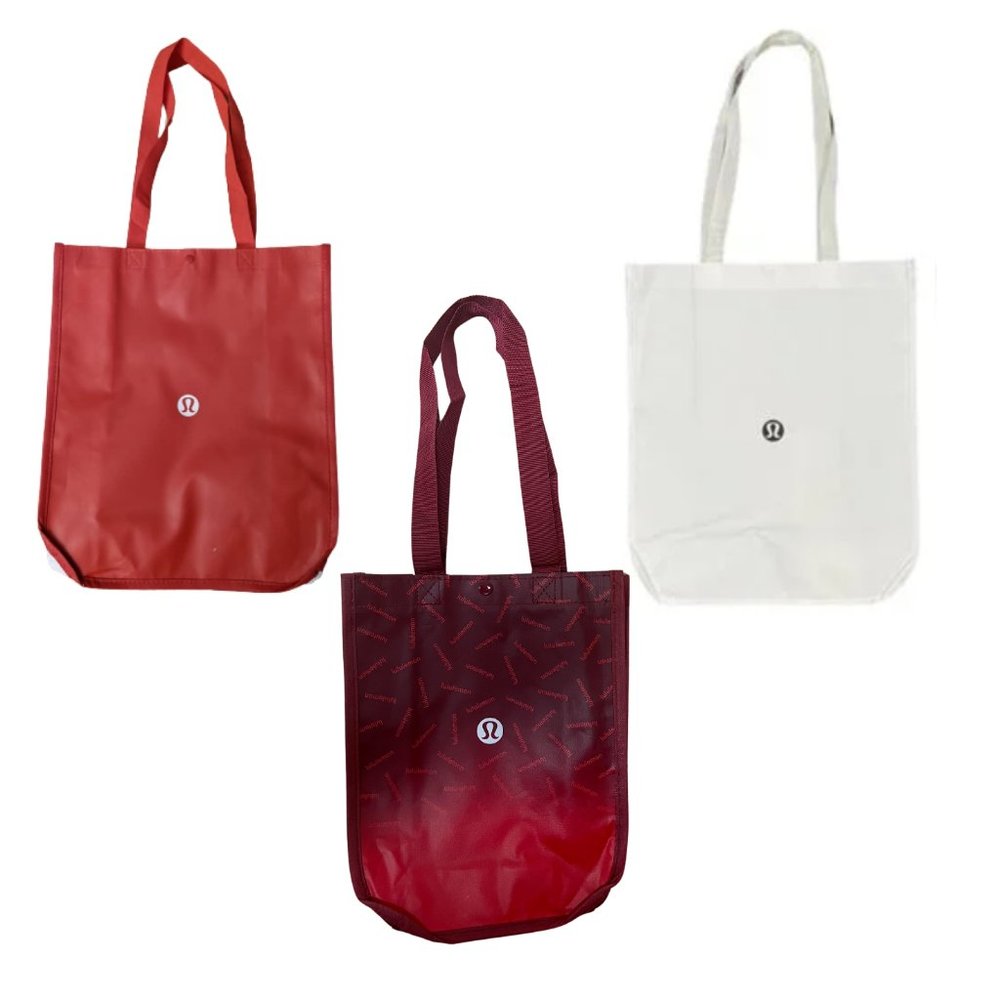 Lululemon Red White Special Edition logo Ombre Tote Shopping Bag